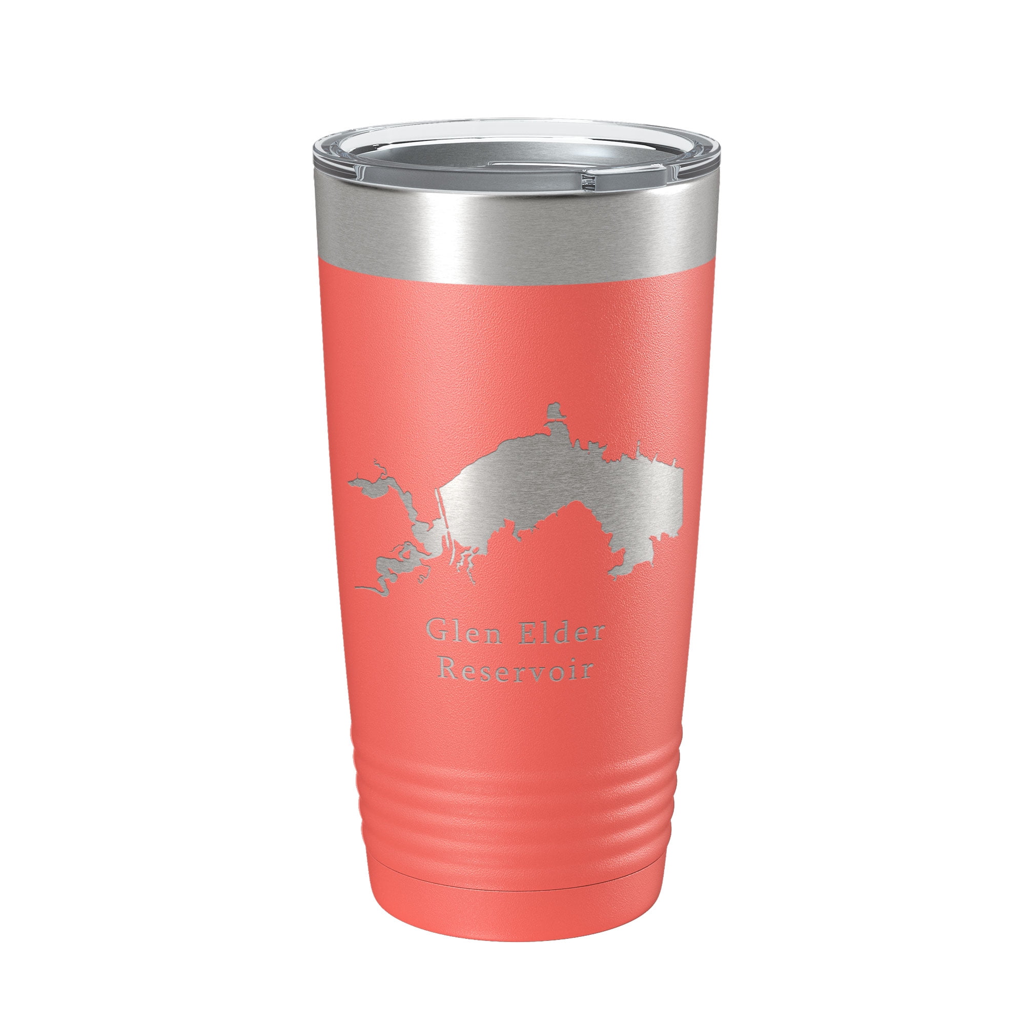 Glen Elder Reservoir Tumbler Lake Map Travel Mug Insulated Laser