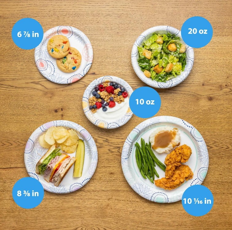 Great Value 8.5" Paper Plates and 20oz Paper Bowls Set