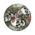 thumbnail image 2 of DouZhe Waterproof Spare Tire Cover, Deadhead Roses Grateful Skulls Dead Skeleton Prints Adjustable Wheel Covers Fit for Jeep Trailer RV SUV Car, 16 inch, 2 of 7