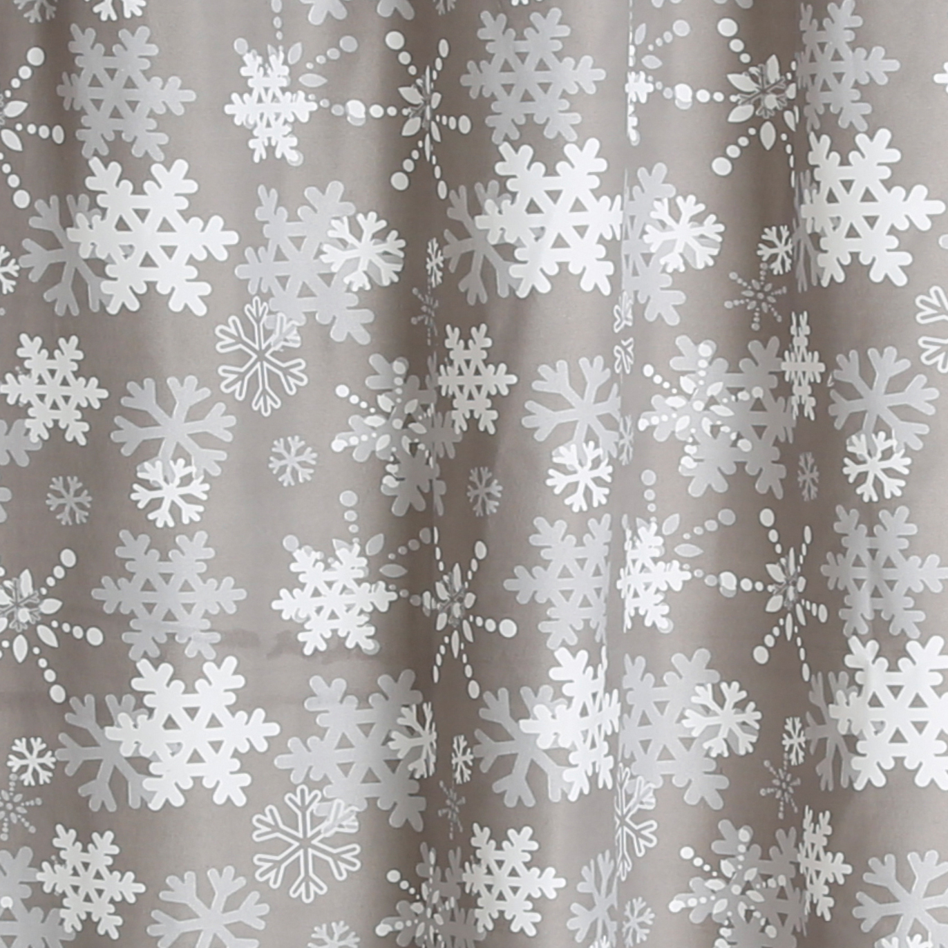 Snowflakes 13-piece Shower Curtain Set Grey