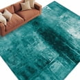thumbnail image 2 of Teal Large Area Rug 8x10 FT, Non Slip Living Room Throw Carpet, Retro Oil Painting Modern Abstract Art Aesthetics Washable Soft Indoor Outdoor Carpet Non-Shedding Rug for Bedroom Dining Room, 2 of 9