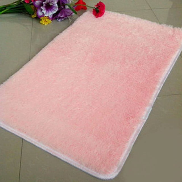 fastboy Pleuche Non-slip Bedroom Carpet Door Rug Dustproof Plush Bath Floor Mat