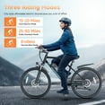 thumbnail image 6 of HeloKeep M2601 Electric Bike for Adults, 500W Motor, 48V 375Wh Removable Battery, 26" Puncture-Resistant Tires, 20MPH 7-Speed Ebike with Front Suspension & Disc Brakes, UL2849, Orange, 6 of 11
