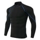 thumbnail image 3 of Camisetas de compresión elástica alta para hombre, camisetas deportivas de manga larga para entrenamiento atlético, camisetas negras y azules, talla M, 3 of 13