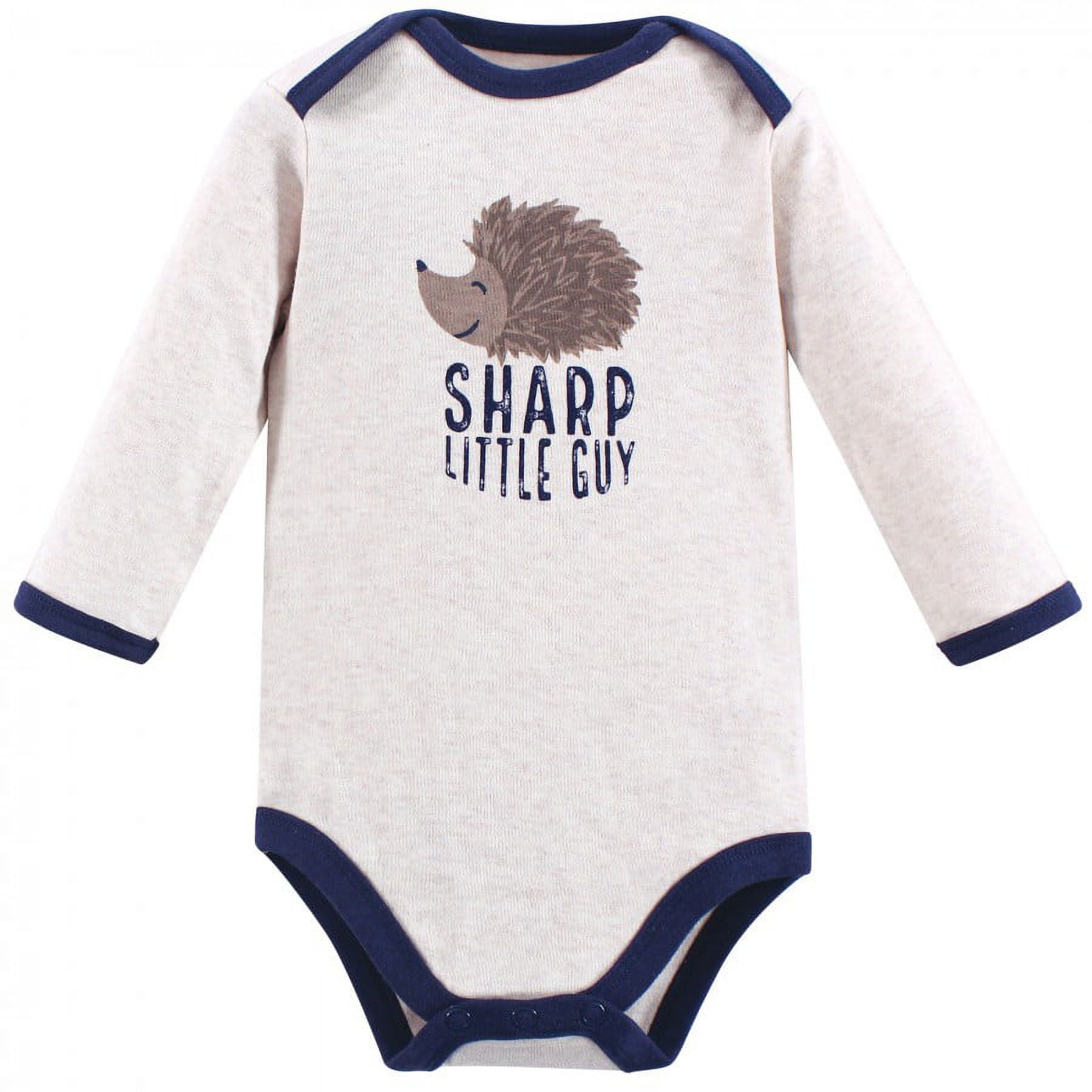 Touched by Nature Baby Boy Organic Cotton Long-Sleeve Bodysuits 3pk, Hedgehog, 12-18 Months
