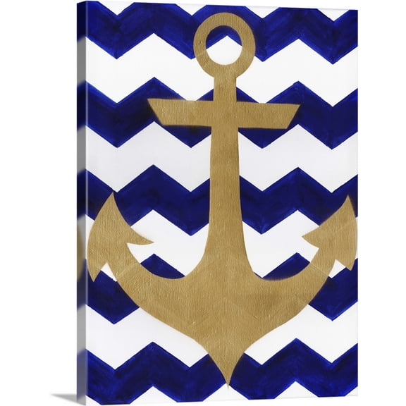 Great BIG Canvas | "Chevron Anchor" Canvas Wall Art - 18x24