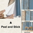 thumbnail image 4 of Peel and Stick Wallpaper Waterproof Weathered Wood Blue Gray Color Palette Wood Grain Vertical Planks Aged Wall Mural Decor Self Adhesive and Removable 100in x 144in, 4 of 8