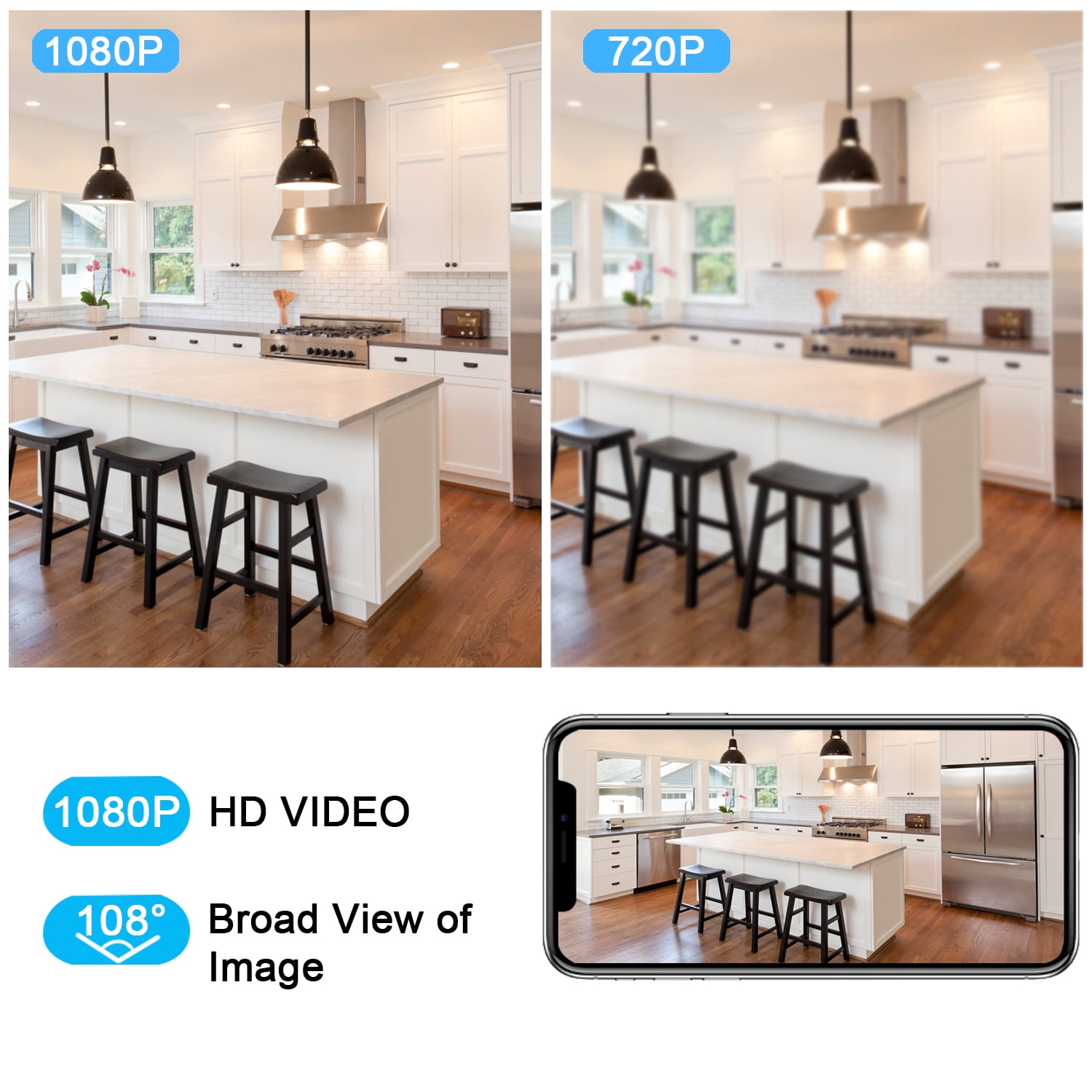 XODO E4 Wireless Security Camera, Indoor Baby Monitor and Wi-Fi Camera System with Night Vision and Two-Way Audio