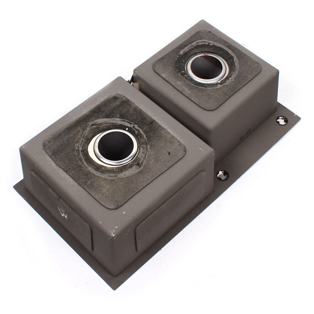 DENSET Silver Stainless Steel 30in Square Double Bowl Sink