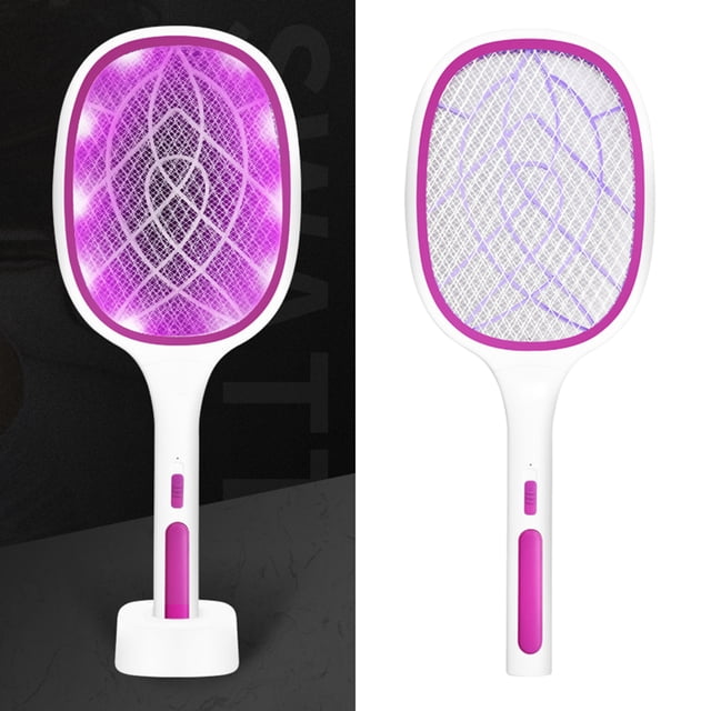 Bug , mosquiteros, lampara y raqueta 2 en un, matamoscas eléctricas recargables para y el exterior LED púrpura shamjiam Matamoscas electrico