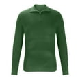 thumbnail image 3 of ZCFZJW Men's 1/4 Zip Turtleneck Sweater, Soft Ribbed Knitted Pullover with High Collar, Loose Fit Long Sleeve Casual Knit Sweatshirt Green L, 3 of 5