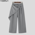 thumbnail image 3 of INCERUN 2024 Pantalones de estilo coreano, pantalones de moda para hombre con laterales desmontables, ropa de calle masculina, diseño de deconstrucción, pantalones sólidos S-5XL, 3 of 5