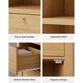 thumbnail image 4 of EYYTHUNG 67" Tall Arched Bathroom Narrow Storage Cabinet, Farmhouse Freestanding Tower Cabinet with Door and Drawer, Space Saving Organizer, Natural Oak, 4 of 6