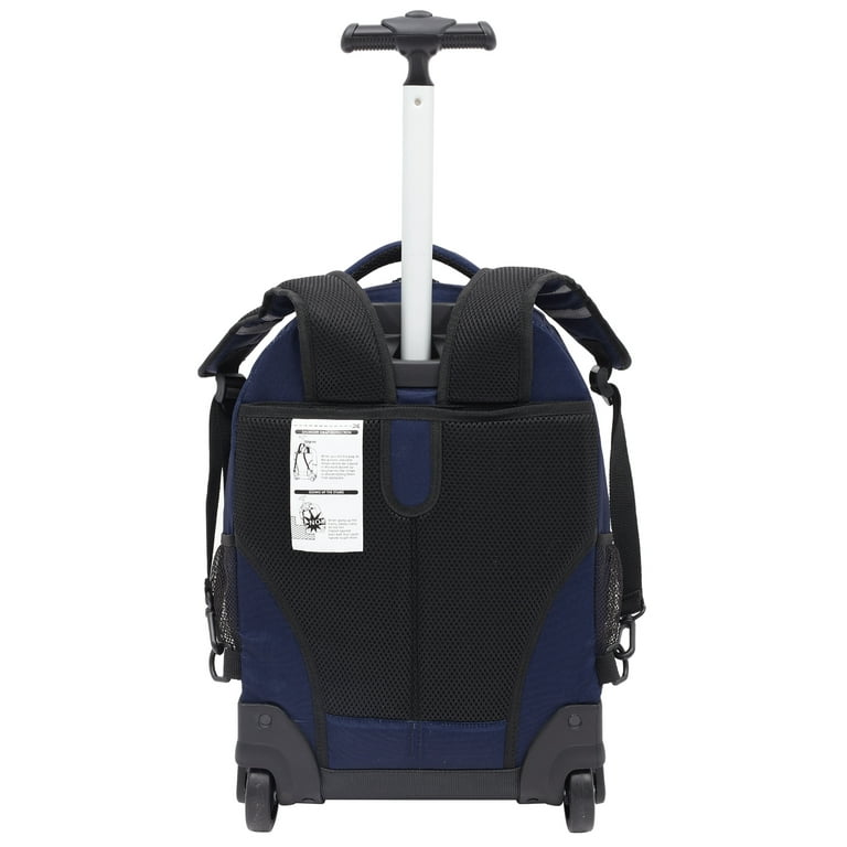 Navy blue rolling backpack 2025