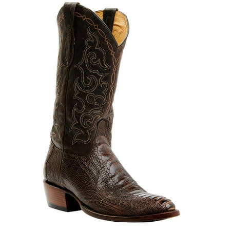 

Cody James Men s Exotic Ostrich Leg Western Boot Round Toe Brown 11 D(M) US