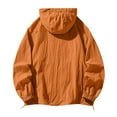 thumbnail image 4 of Zimjoy Orange Windbreaker Men UV 50+ Protection Plus Size Hooded Windbreaker Jacket Lightweight Athletic Full Zip Jackets with Pocket Fishing Hiking Clothing, Saffron 3XL, 4 of 5