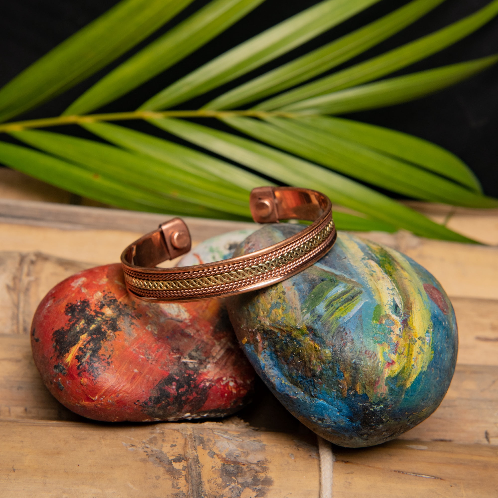 Wonder Care Pure Copper Bracelet for Gift for Women and Men Adjustable Copper Bracelet for Gift for Men Magnetic Copper Kada with 2 Magnets