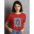thumbnail image 2 of Space Monkey Club Design Shaped T-Shirt Women -Image by Shutterstock, Female Small, 2 of 4