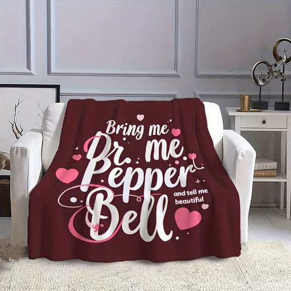 Pepper Bell Classic Flannel Throw Soft Romantic Design with Abstract Pattern Air Conditioning Blanket Nap Blanket for Sofa Office Bedroom Gift for Valentine's Day Thanksgiving