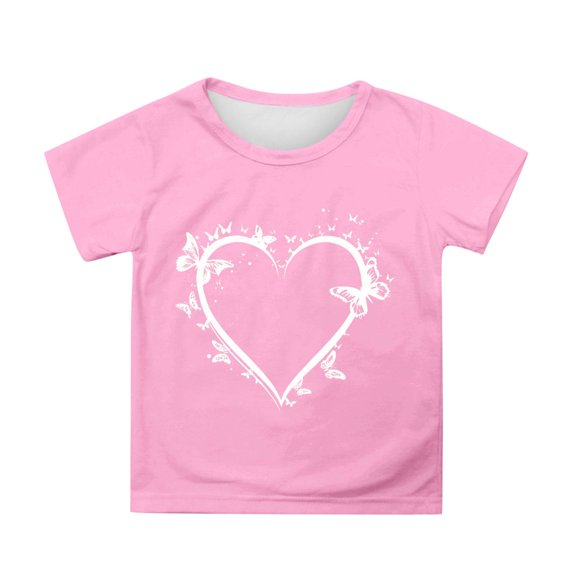 Shirts for Girls Round Neck Blouse Tops Short Sleeve Back To School Shirt Graphic T-Shirts Clothes for Children Soft Girls' Tops, Tees & Blouses