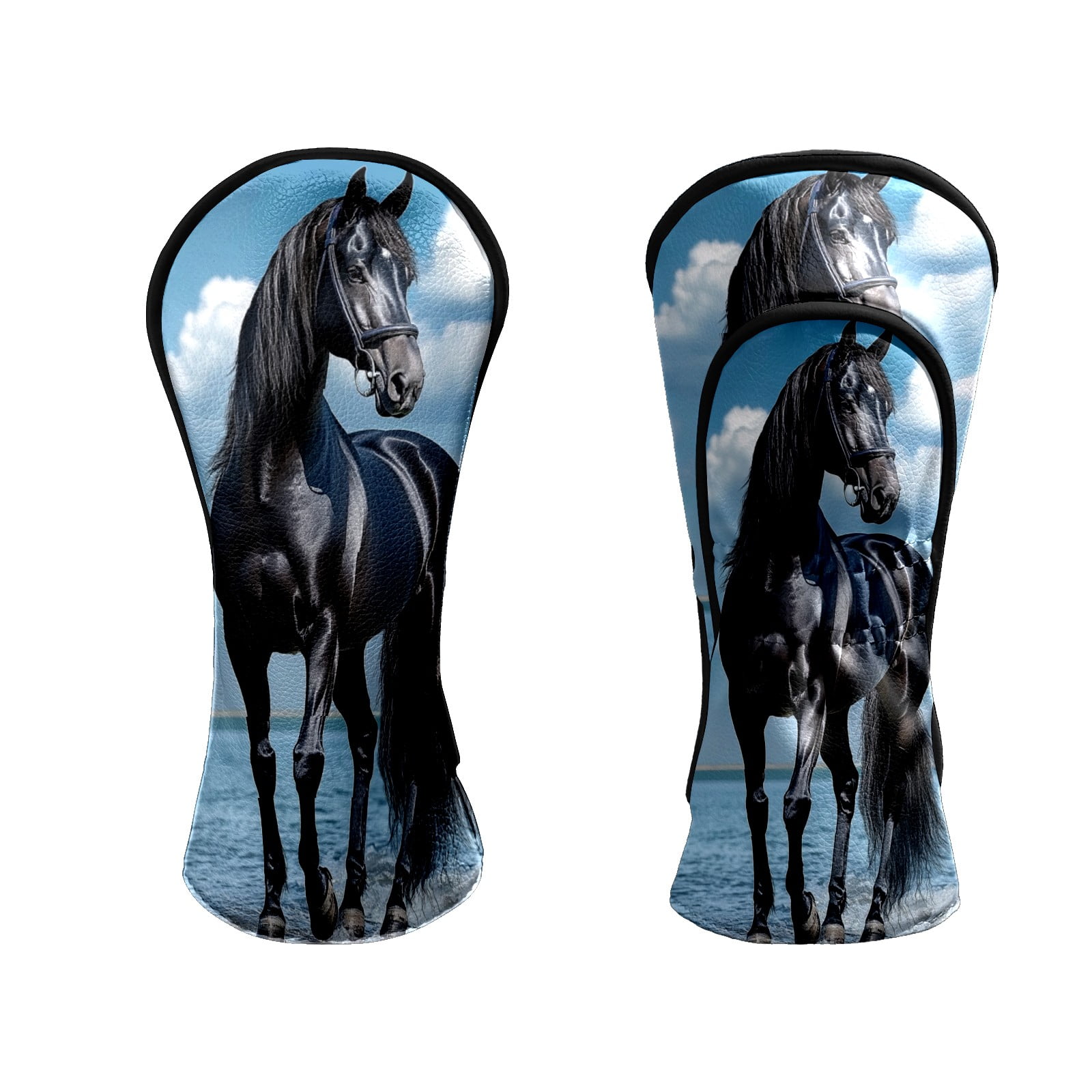 Golf Club Head Covers Black Beauty Waterproof Leather Golf Head Covers for Men Women Driver Head Cover Fairway Headcover for Golf Lovers