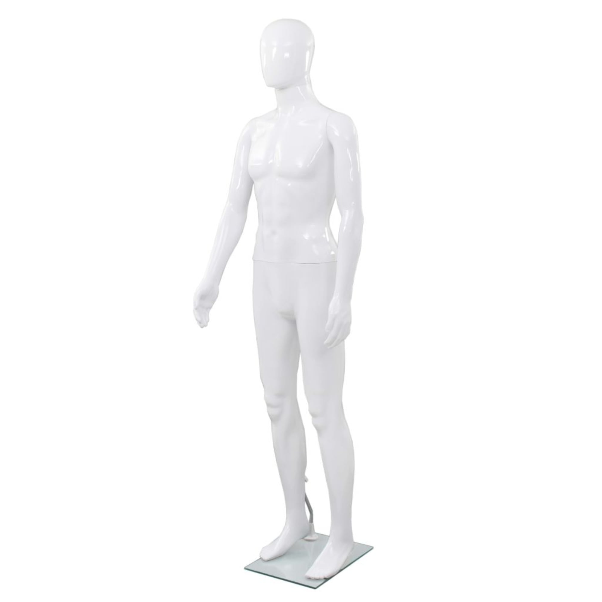 vidaXL Full Body Male Mannequin with Glass Base Glossy White 72.8