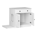 thumbnail image 4 of Palace Imports 100% Solid Wood Ziva 2-Door Cat Litter Box Enclosure with 2-Drawers and Litter Catch, White, 4 of 7