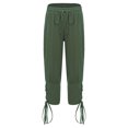 thumbnail image 1 of Linjinx Men's Medieval Ankle Banded Pirate Pants Gothic Renaissance Viking Pirate Costume Lace-Up Trousers Green 150/155, 1 of 7
