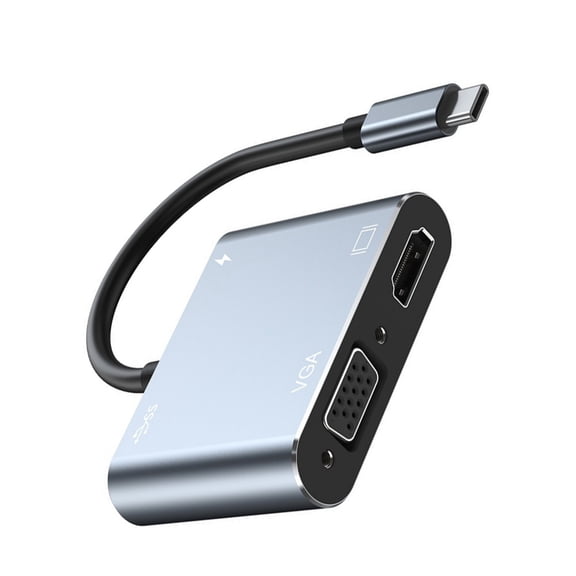 Multi-Port USB C Adapter 4K VGA Output Fast Charging 5Gbps Transfer Aluminum Alloy Docking Station for Devices