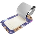 thumbnail image 2 of Square 2Pack PU Leather Donuts Astronaut Space Cruise Luggage Tag with Privacy Cover and Name ID Tag for Travel Handbags Backpacks Luggage Tags, 2 of 6