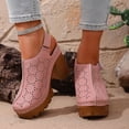 thumbnail image 5 of Miluxas Women's Solid Color Platform Slingback High Heels Ladies Closed Pointed Toe Pump Shoes Pink 9.5(43), 5 of 9