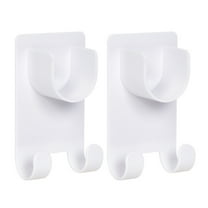 SEWACC Adhesive Support Bracket Bathroom Shower Rod Holder 2Pcs 4.1x2.4x0.8in