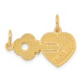 thumbnail image 4 of Auriga Fine Jewelry 14K Yellow Gold Heart & Key Break Apart Charm Pendant (L- 19 mm,W-23 mm) for Women, 4 of 6