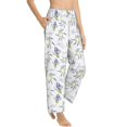 thumbnail image 6 of Salouo Lavender Flowers Print Women's Pajama Pants Casual Loose Sweatpants PJs Flowy Pants Drawstring Palazzo for Women Wide Leg Pants Lounge Pajama -Large, 6 of 8