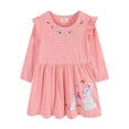 thumbnail image 4 of School Uniforms for Girls Ruffle Long Sleeve Crew Neck Cartoon Print Dress Back-To-School Girls Dresses 2 Years, 4 of 6