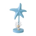 thumbnail image 3 of Colección de esculturas de madera de figura de estrella de mar, centro de mesa náutico retro para Azul claro, 3 of 9
