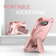 thumbnail image 5 of Rugged Case for iPhone 16e Compatible with Mag-Safe, Heavy Duty Shockproof Magnetic Cover with Kickstand and Lanyard, Drop-Proof Military-Grade Protection Case for iPhone 16e, Pink, 5 of 9