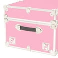 thumbnail image 3 of Rhino Trunk & Case XL Leather Embossed Vinyl Trunk with Removable Wheels, Summer Camp, College, Storage 34"x20"x15" (Pink), 3 of 9