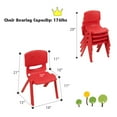 thumbnail image 2 of Gymax Lot de 4 Chaises Empilables en Plastique pour Enfants Intérieur/extérieur Jardin d'Enfants Rouge, 2 of 10