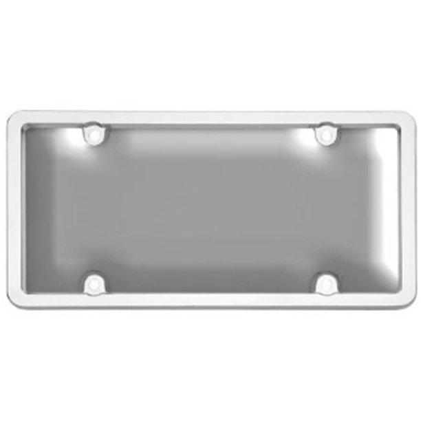 Ultimate Tuf Combo License Plate Frame and Bubble Shield, Chrome And