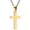Gold, variant on Men's Women's Stainless Steel High Polished Stylish Minimalist Cross Prayer Pendant Necklace Black