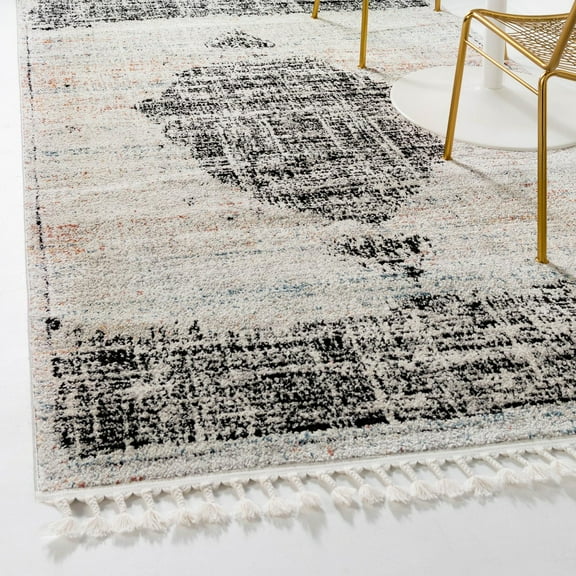 Unique Loom Aramis Collection Area Rug - Selif (5' 3" x 8' Rectangle Ivory/Cream)