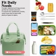 thumbnail image 7 of Mziart Insulated Lunch Bag for Women Men, Aesthetic Lunch Box Containers Cute Lunch Tote Reusable Thermal Bento Cooler Bag for Work Office Picnic Travel (Light Green), 7 of 7