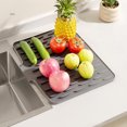 thumbnail image 5 of YoeXGDS 1PC Dish Drain Board Plastic Drain Boards, Dish Drainer Tray Large Dish Drainer Mat with Side Drop Slope Diversion Drainboard for Dish Rack Kitchen Counter 12.6x10/14x11 Inch, 5 of 9