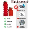 thumbnail image 5 of ONTA Collapsible Water Bottle - 18oz Reusable BPA Free Silicone Foldable Water Bottles for Gym Camping Hiking Travel Sports Water Bottle with Carabiner（Red）, 5 of 9