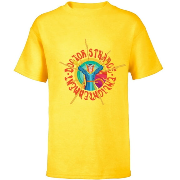 Marvel Doctor Strange Enlightenment Magic Circle Comic - Short Sleeve T-Shirt for Kids - Customized-Yellow