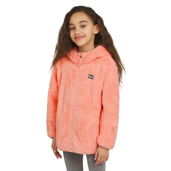 Eddie Bauer Youth Kid's High Pile Plush Hooded Full Zip Jacket