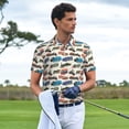 thumbnail image 3 of Balery Train Camisa Polo de Hombre con Estampado, de Manga Corta y Tejido Medio, Camisa Tipo Golf Polo-Large, 3 of 6