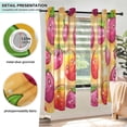thumbnail image 4 of Cute Cartoon Strawberry on Orange Background Semi Sheer Curtains for Living Room Bedroom Set of 2 Insulated Window Drapes, 4 of 6