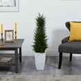 thumbnail image 3 of Nearly Natural 3.5ft. Cypress Artificial Tree in White Metal Planter UV Resistant (Indoor/Outdoor), 3 of 4